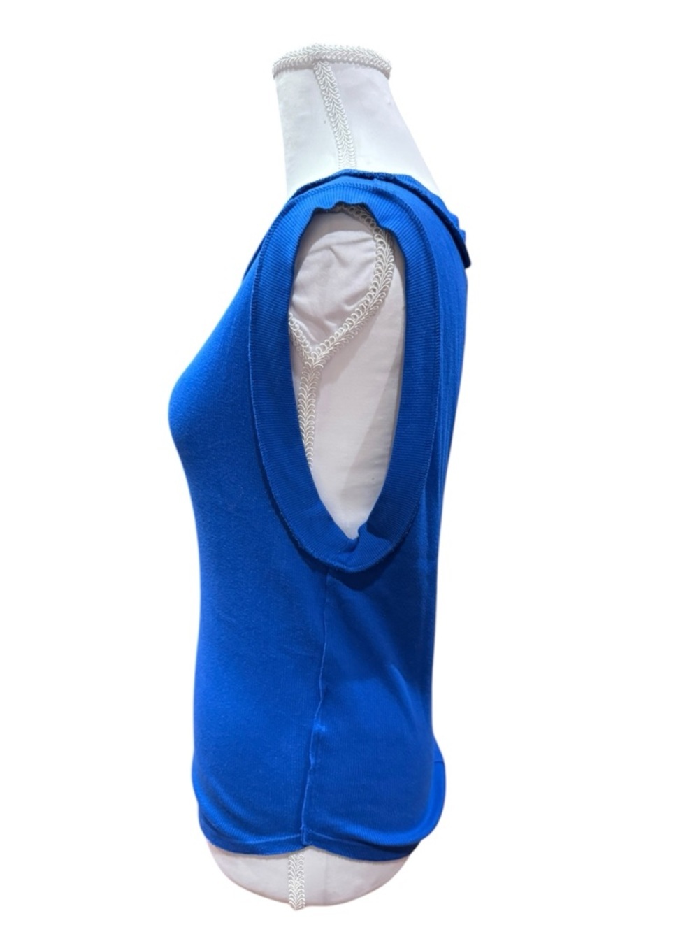 We The Free Free People Blue Ribbed Tank Top Size Large Sleeveless Stretch Basic - Picture 8 of 11
